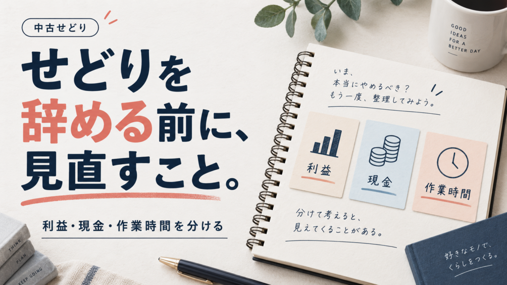 せどりを辞める前に利益・現金・作業時間を見直す